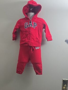 GAP Kids Bright Red Jogger Set - Hoodie & Pants